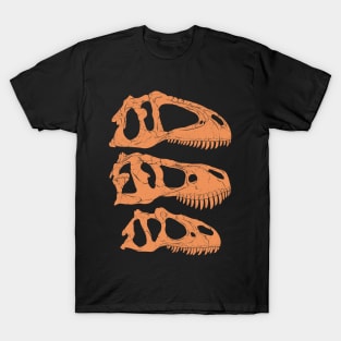 Giganotosaurus Tyrannosaurus Rex Allosaurus fossil skulls T-Shirt